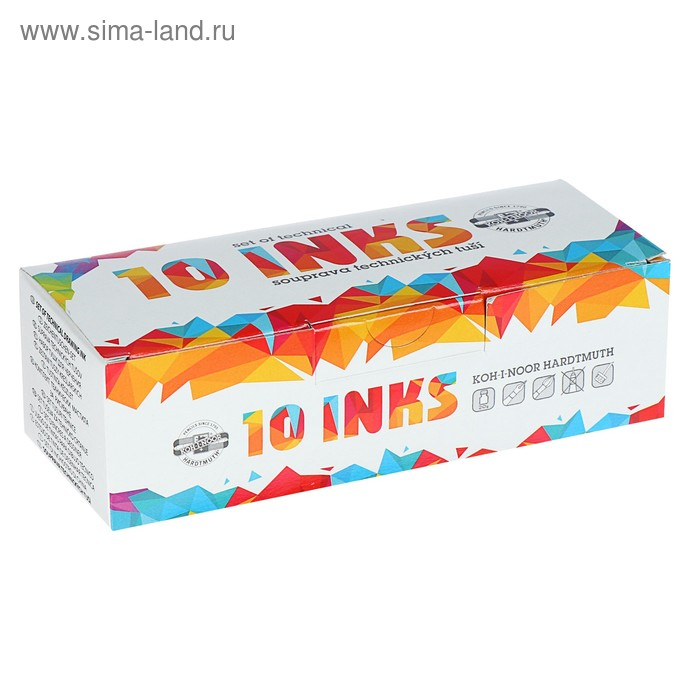 Набор цветной туши Koh-I-Noor, 10 цветов в тубах по 20 мл, картонная упаковка Набор цветной туши Koh-I-Noor, 10 цветов в тубах по 20 мл, картонная упаковка