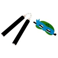 Карнавальный набор &laquo;Боевая черепашка&raquo;, в наборе 3 предмета: плащ, маска и нунчаки