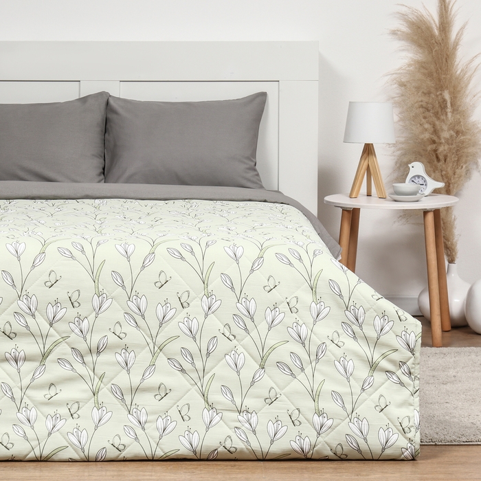 Покрывало LoveLife евро Tulips 200*230&plusmn;5 см, жатка, 100% п/э