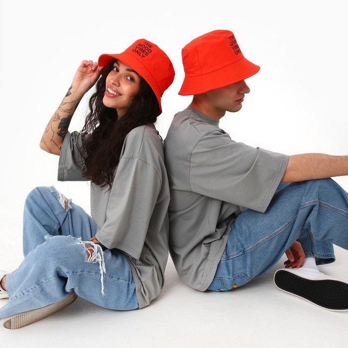 Панама Good vibes, цвет оранжевый, р-р 56 Панама Good vibes, цвет оранжевый, р-р 56