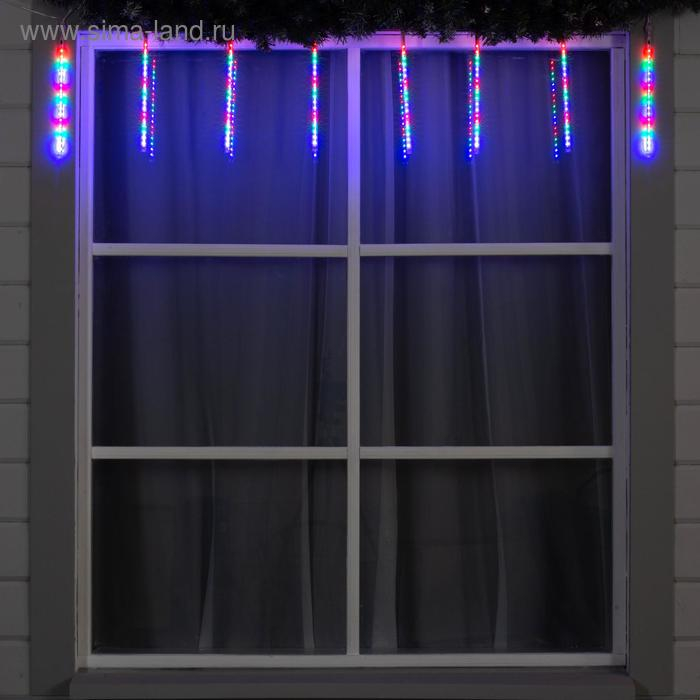 Гирлянда &laquo;Сосульки&raquo; 2.5 &times; 0.3 м, IP65, прозрачная нить, 192 LED, свечение мульти с эффектом стекания, 12 В