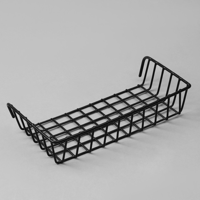 Корзина на сетку, 23×11,5×5 см, цвет чёрный Корзина на сетку, 23×11,5×5 см, цвет чёрный
