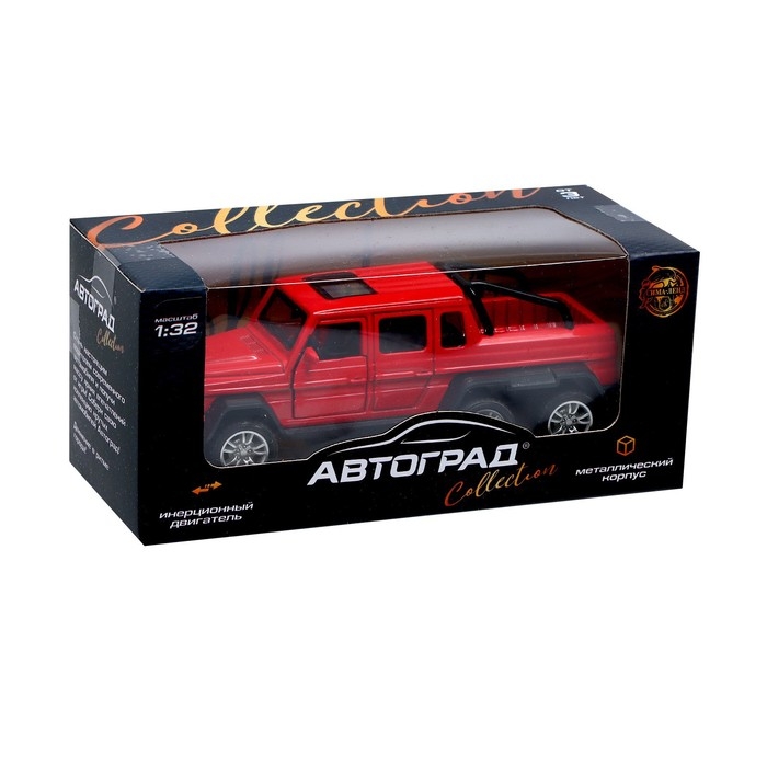 Машина металлическая &laquo;Джип 6X6&raquo;, 1:32, инерция, цвет красный
