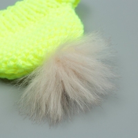 Шапка вязаная для собак, с помпоном, M-L (объем головы 28 см, высота 9 см), микс