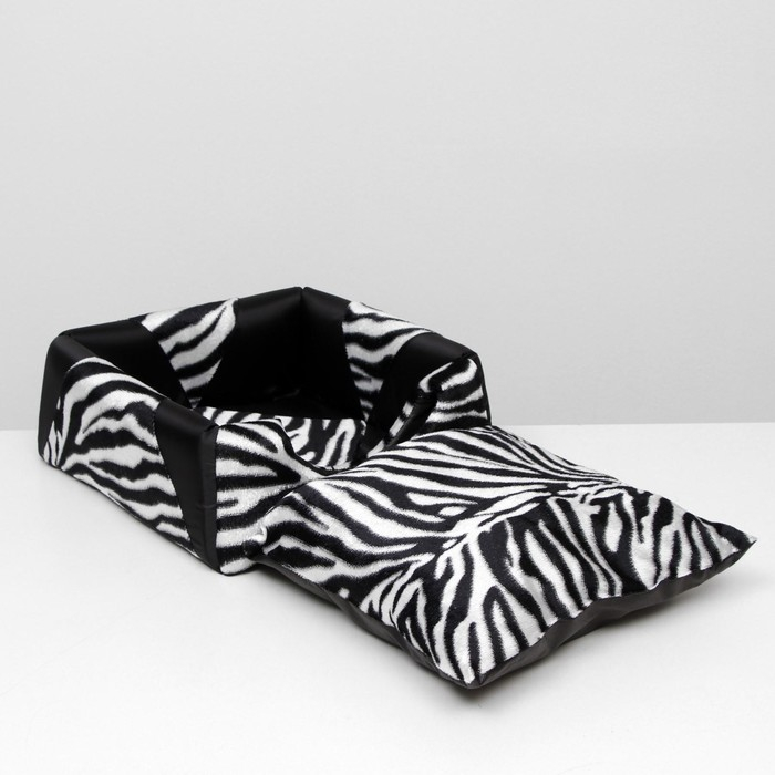 Дом-трансформер трапеция 43 х 43 х 34 см, расцветка зебра Дом-трансформер трапеция 43 х 43 х 34 см, расцветка зебра