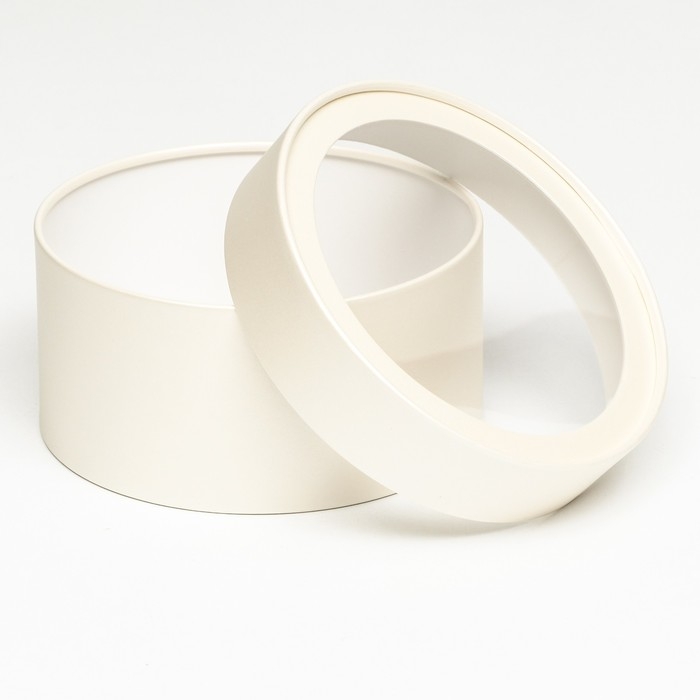 Подарочная коробка "Крема" кремовая, завальцованная с окном, 21 х 11  см