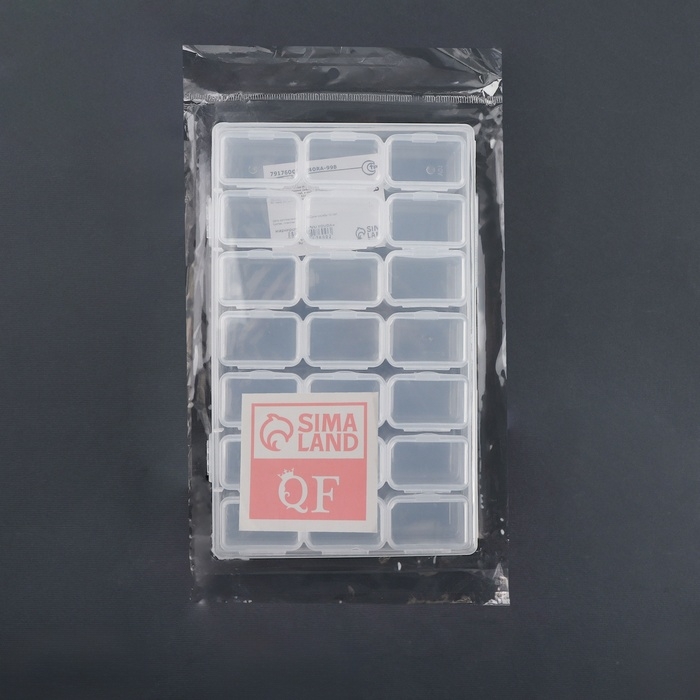 Органайзер для декора, 7 блоков, 3 ячейки, 10,5 &times; 17 &times; 2,5 см, цвет прозрачный