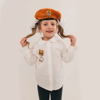 Карнавальный набор &laquo;Защитница отчизны&raquo; оранжевый берет, размер 54-56, банты 2 шт