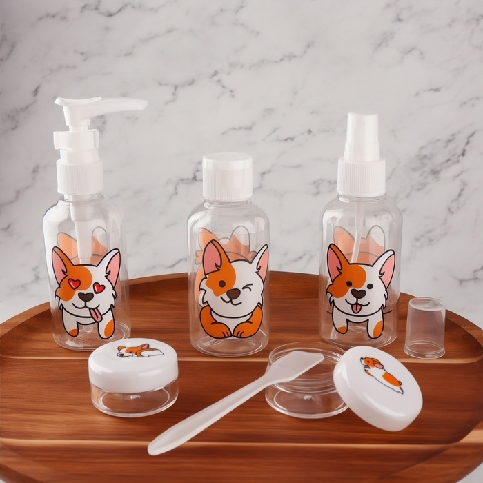 Набор для хранения &laquo;Корги&raquo;, в чехле, 6 предметов, разноцветный