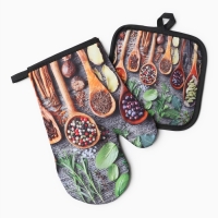 Куханный набор 2 пр. Доляна Прованс прихватка 17*17 см, варежка 26*16 см,100% п/э