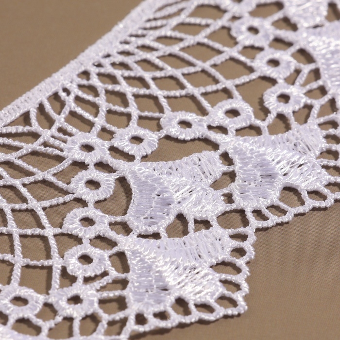 Воротник пришивной, гипюровый, 21 &times; 6,5 см, цвет белый