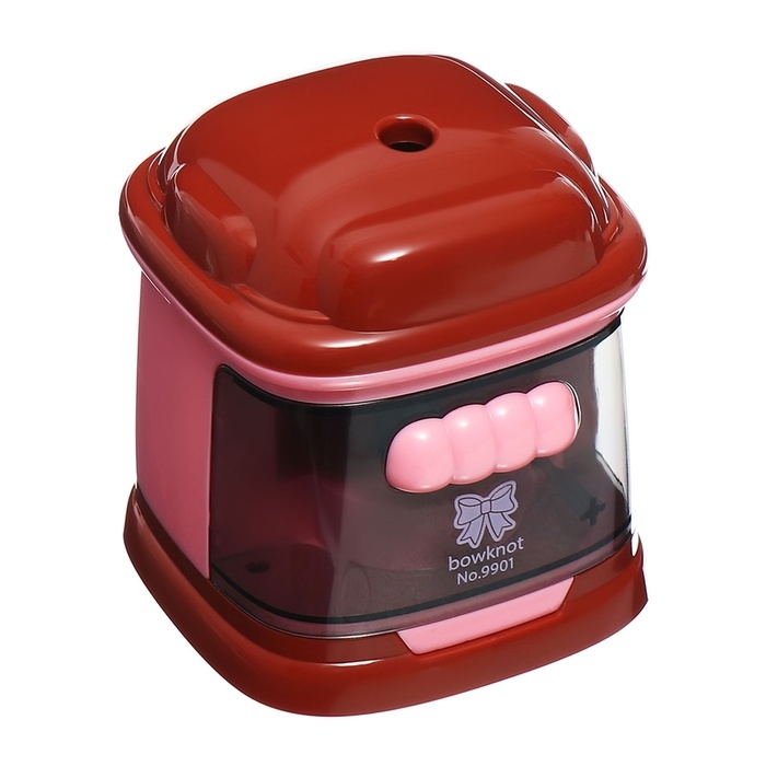 Точилка электрическая(батарейки в комплект не входят) работает от 2-х АА батар Бордо/Роз Точилка электрическая(батарейки в комплект не входят) работает от 2-х АА батар Бордо/Роз