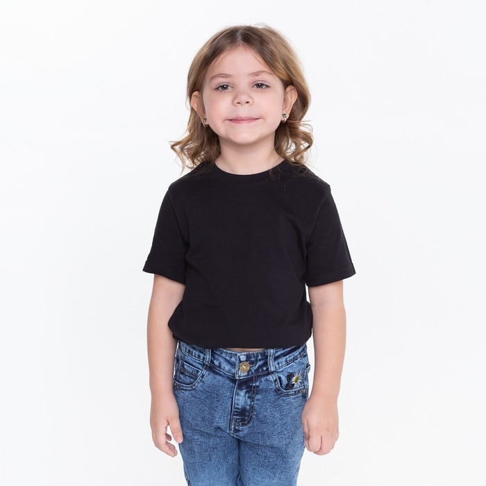 Футболка детская, цвет чёрный, рост 128 см