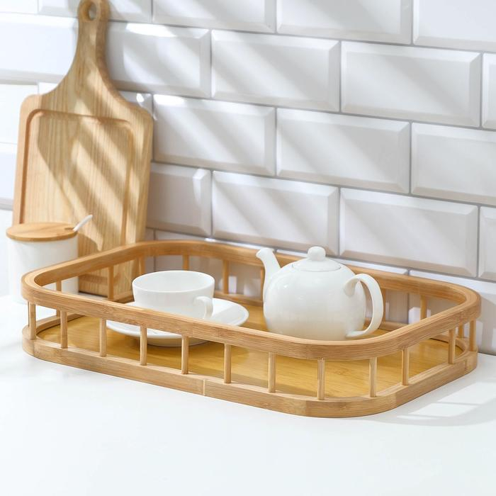 Поднос прямоугольный Доляна Jungle, 45&times;30 см, бамбук