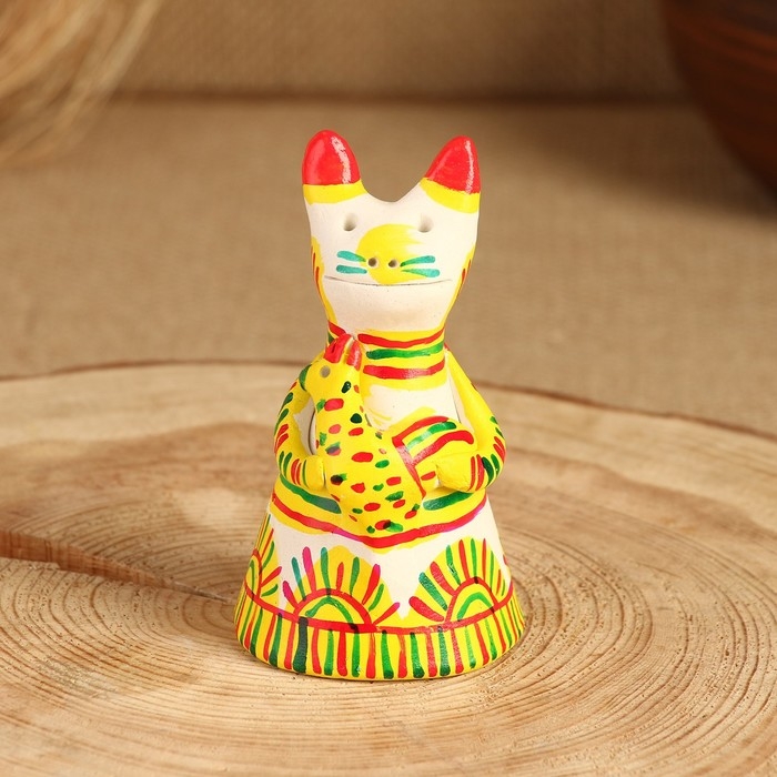 Филимоновская игрушка колокольчик &laquo;Кот&raquo;, 10-12 см