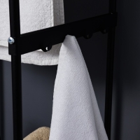 Стеллаж с корзиной для белья и перекладинами, 2-х ярусный, 38&times;35&times;160 см, цвет чёрный