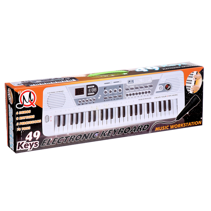 Синтезатор &laquo;Музыкант&raquo; с микрофоном, 49 клавиш, работает от сети и от батареек