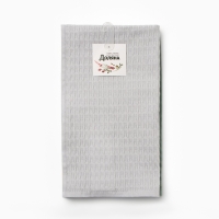 Набор кух.полотенец "Доляна" сер,зел, беж 35х60см-3шт., 100% хл, крупная вафля, 220 гр/м2