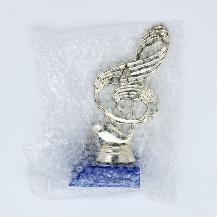 Кубок &laquo;Скрипичный ключ&raquo;, наградная фигура, подставка пластик синяя, 14,5 х 6,5 х 6 см.