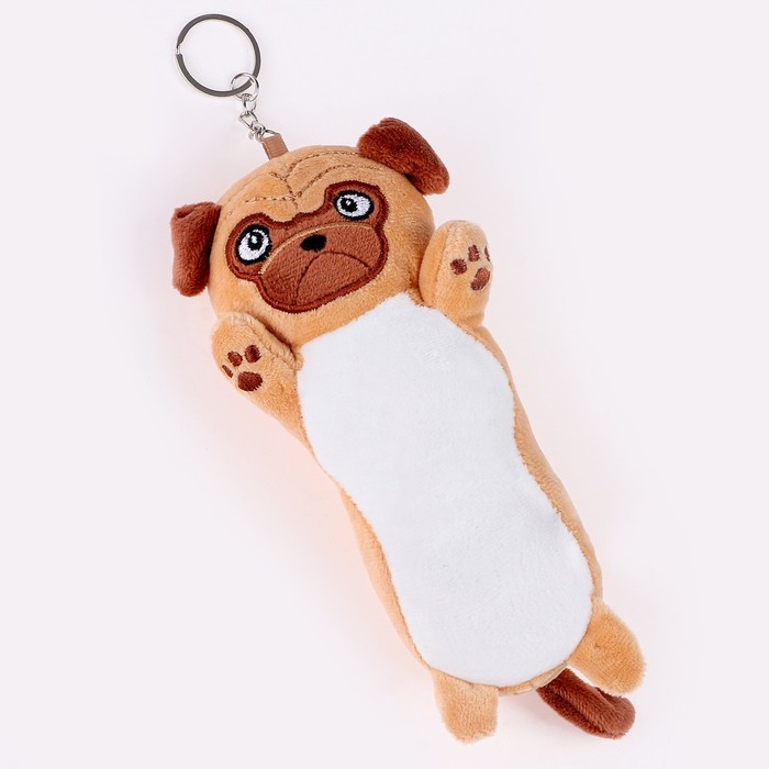 Мягкая игрушка «Мопс» на брелоке, 16 см, цвет МИКС Мягкая игрушка «Мопс» на брелоке, 16 см, цвет МИКС