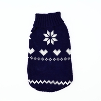 Одежда для собак. Свитер вязаный с орнаментом &laquo;Новогодний&raquo;, синий, размер M