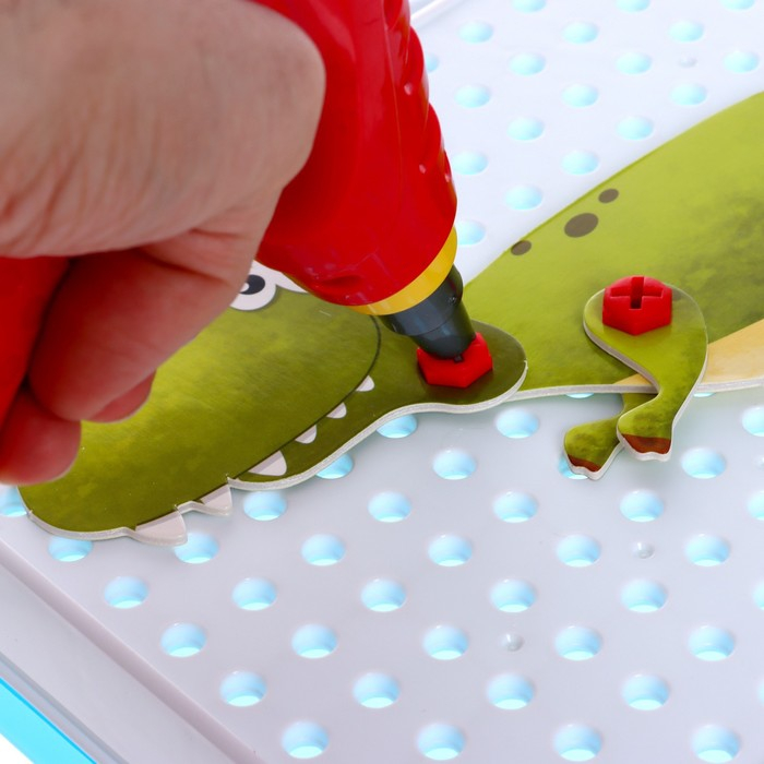 Конструктор в чемодане &laquo;Животные&raquo;, с электрическим шуруповертом, 8 животных, 172 детали