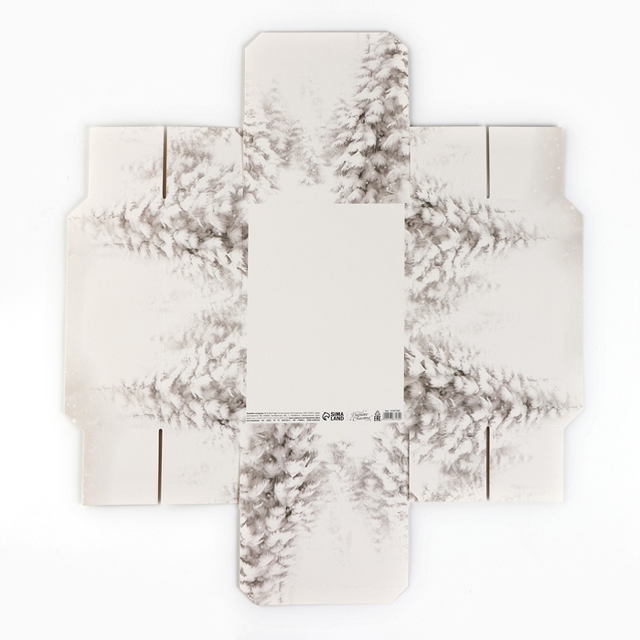 Коробка подарочная новогодняя складная &laquo;Снежный лес&raquo;, 21 х 15 х 7 см, Новый год