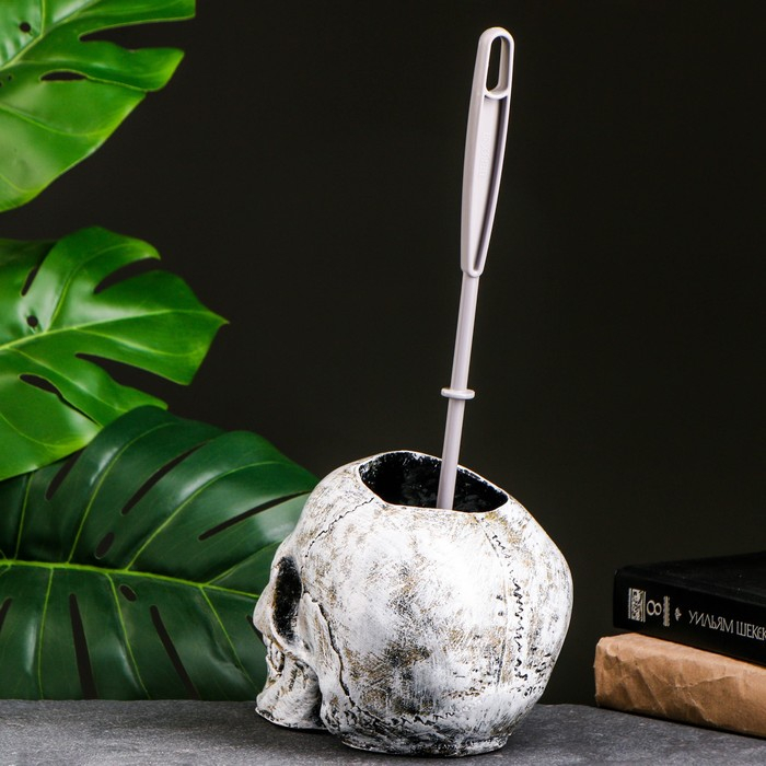 Подставка под ёрш Подставка под ёрш "Череп" 16х15х22см (ершик пластик)