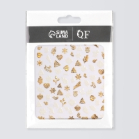 Новый год! Наклейки для ногтей «Праздничное чудо», металлизированные, цвет белый/золотистый Новый год! Наклейки для ногтей «Праздничное чудо», металлизированные, цвет белый/золотистый