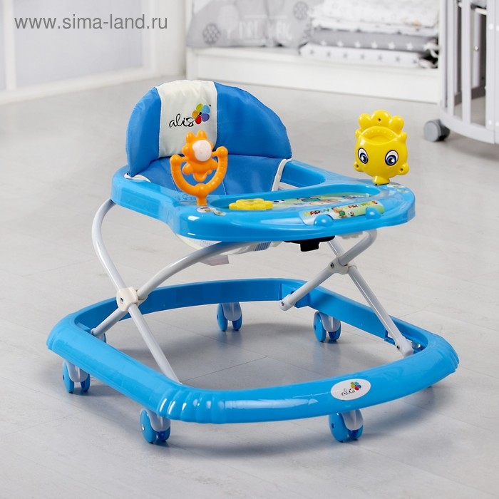 Ходунки &laquo;Солнышко&raquo;, 7 колес, муз. игрушки, синий