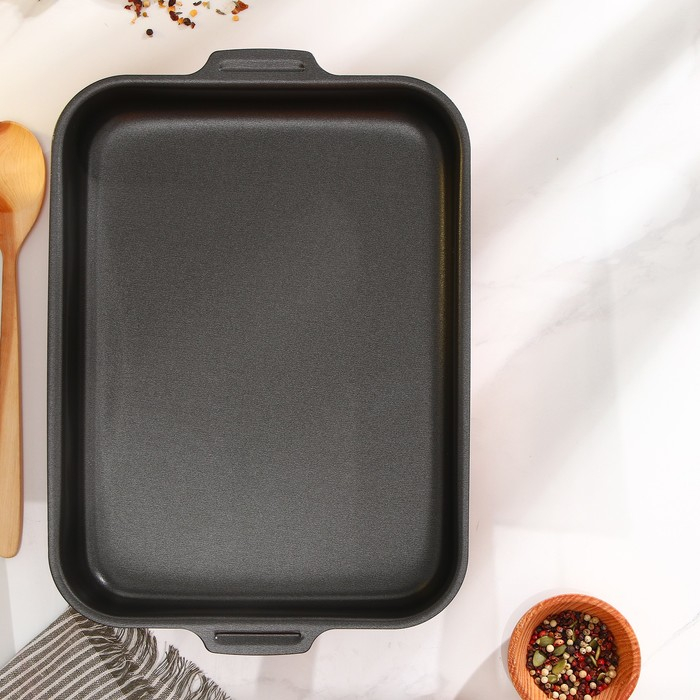 Противень прямоугольный, 23×30 см, h= 7 см, с крышкой, антипригарное покрытие, цвет синий Противень прямоугольный, 23×30 см, h= 7 см, с крышкой, антипригарное покрытие, цвет синий