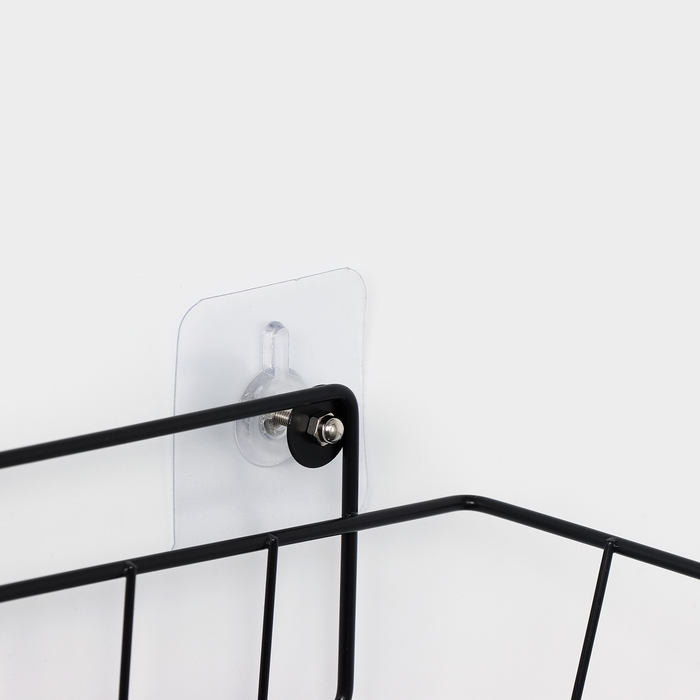 Корзина с 3-мя крючками, 37×20×19,5 см, цвет черный Корзина с 3-мя крючками, 37×20×19,5 см, цвет черный