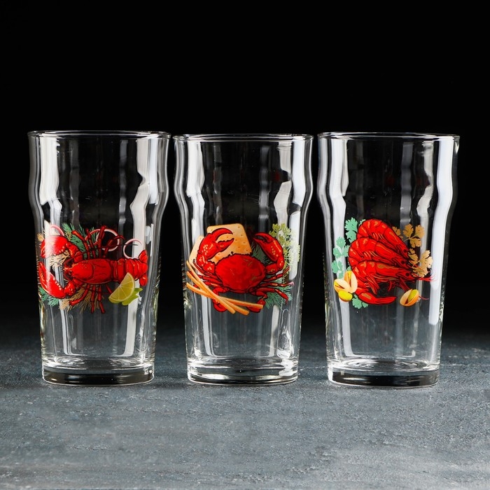 Стакан стеклянный для пива «Деликатес», 570 мл, рисунок МИКС Стакан стеклянный для пива «Деликатес», 570 мл, рисунок МИКС