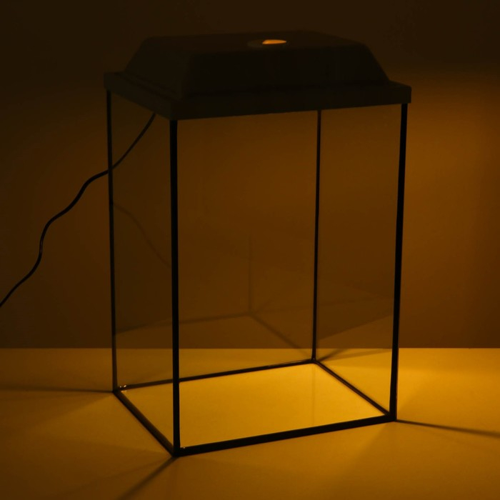 Аквариум "Колонна" с крышкой, 36 литров, 32 х 25 х 45/50,5 см, беленый дуб