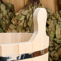 Шайка из липы, 15 л, круглая, нержавеющий обруч, "Добропаровъ" Шайка из липы, 15 л, круглая, нержавеющий обруч, "Добропаровъ"