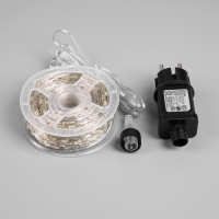 Гирлянда &laquo;Нить&raquo; 100 м роса, IP44, серебристая нить, 1000 LED, свечение мульти, 18 В