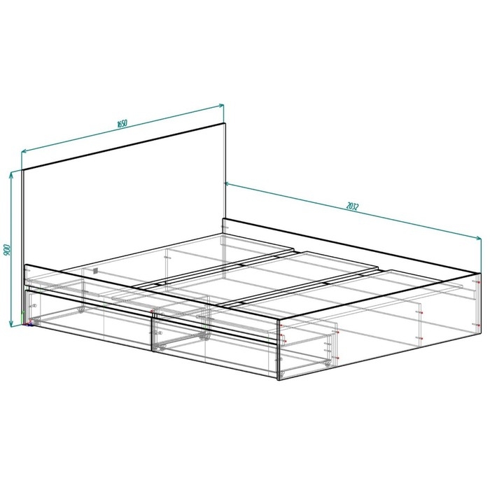 Кровать 1600 с ящиками и основанием Мадера, с/м 1600х2000, Черный Кровать 1600 с ящиками и основанием Мадера, с/м 1600х2000, Черный