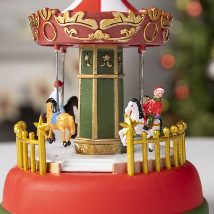 Светодиодная фигура «Карусель» 12 × 16 × 12 см, полистоун, батарейки АААх3 (не в комплекте), свечение RGB Светодиодная фигура «Карусель» 12 × 16 × 12 см, полистоун, батарейки АААх3 (не в комплекте), свечение RGB