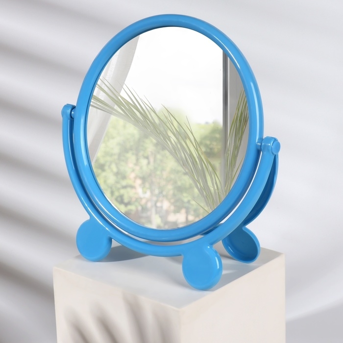 Зеркало настольное &laquo;Круг&raquo;, с рамкой под фотографию, d зеркальной поверхности 17,5 см, цвет МИКС