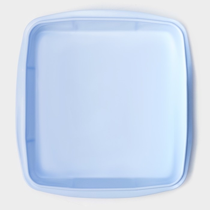 Форма для выпечки Доляна &laquo;Квадрат&raquo;, силикон, 22&times;23&times;3,5 см, внутренний размер 20&times;20 см, цвет голубой