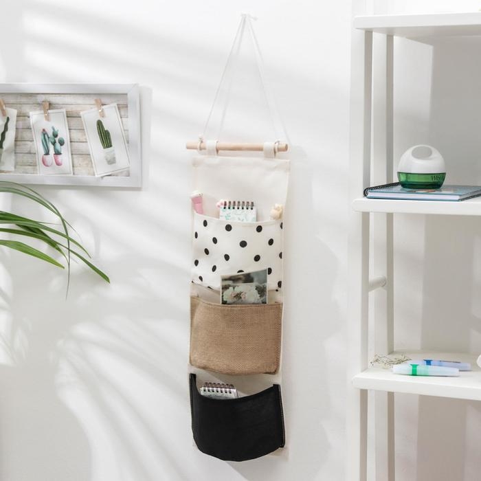 Органайзер подвесной с карманами Доляна «Мэри», подвесной, 3 отделения, 59×20 см Органайзер подвесной с карманами Доляна «Мэри», подвесной, 3 отделения, 59×20 см