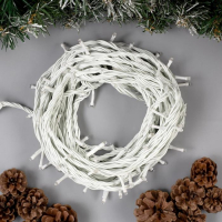 Гирлянда &laquo;Нить&raquo; 10 м, IP44, УМС, белая нить, 100 LED, свечение красное, 220 В