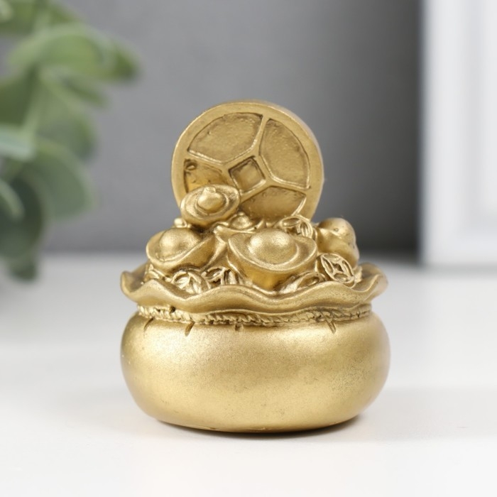 Нэцкэ полистоун под бронзу Нэцкэ полистоун под бронзу "Мешки со слитками золото - На богатство" набор 2 шт 4,4х4,4х5 см 99191