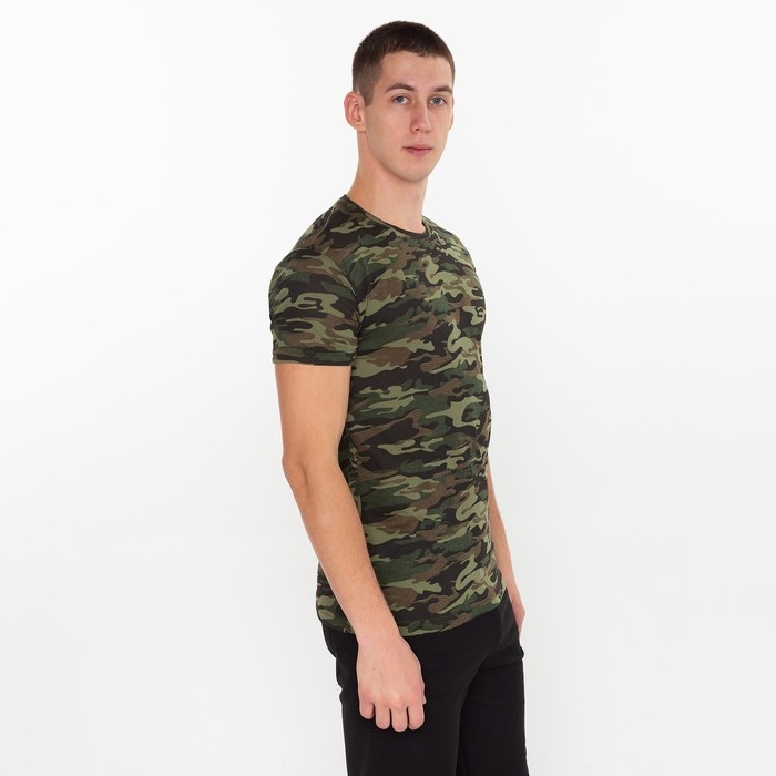 Футболка мужская, цвет зелёный/камуфляж, размер 48 Футболка мужская, цвет зелёный/камуфляж, размер 48