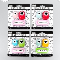 Набор фигурных дыроколов из 3 шт 11,5х13 см рис 1,6 см, 1 см, 4,5 см МИКС