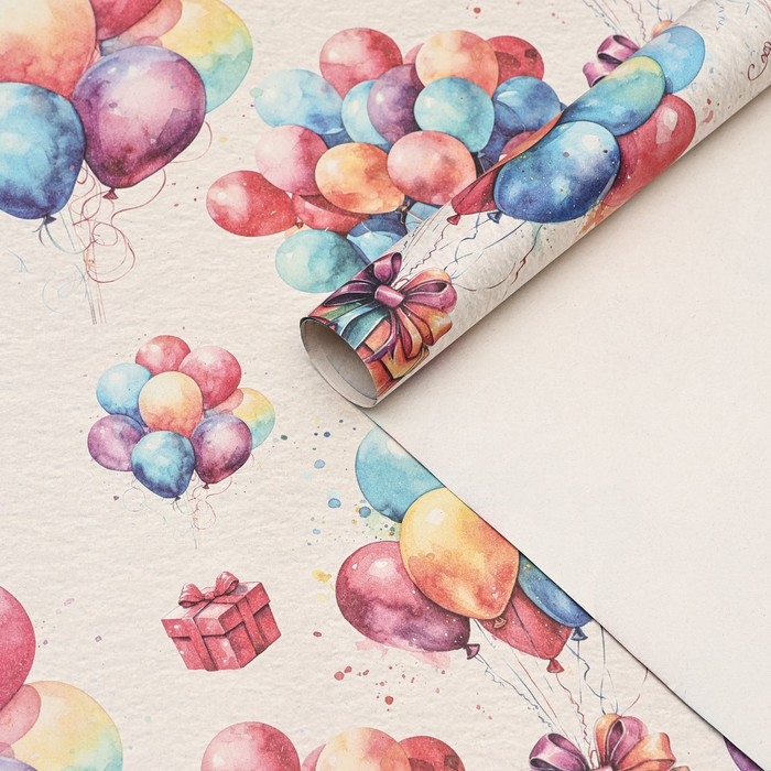 Бумага упаковочная, крафт Бумага упаковочная, крафт "Подарок", 70 х 100 см, 1 лист