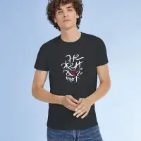 Футболка &laquo;Нежен&raquo;, черный меланж, размер M