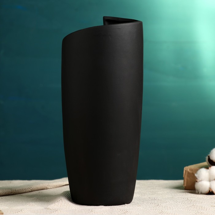 Кашпо - ваза "Лунный взгляд" черное, 32*12*13см