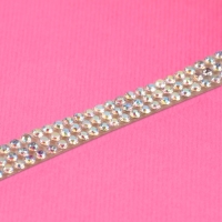 Стразы самоклеящиеся, с голографией, d = 2 мм, ширина - 7 мм, 4,5 &plusmn; 0,5 м, цвет серебряный