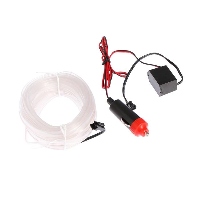 Неоновая нить Cartage для подсветки салона, адаптер питания 12 В, 7 м, белый Неоновая нить Cartage для подсветки салона, адаптер питания 12 В, 7 м, белый